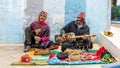 Two Moroccan musicians playing at the streets of the Kasbah